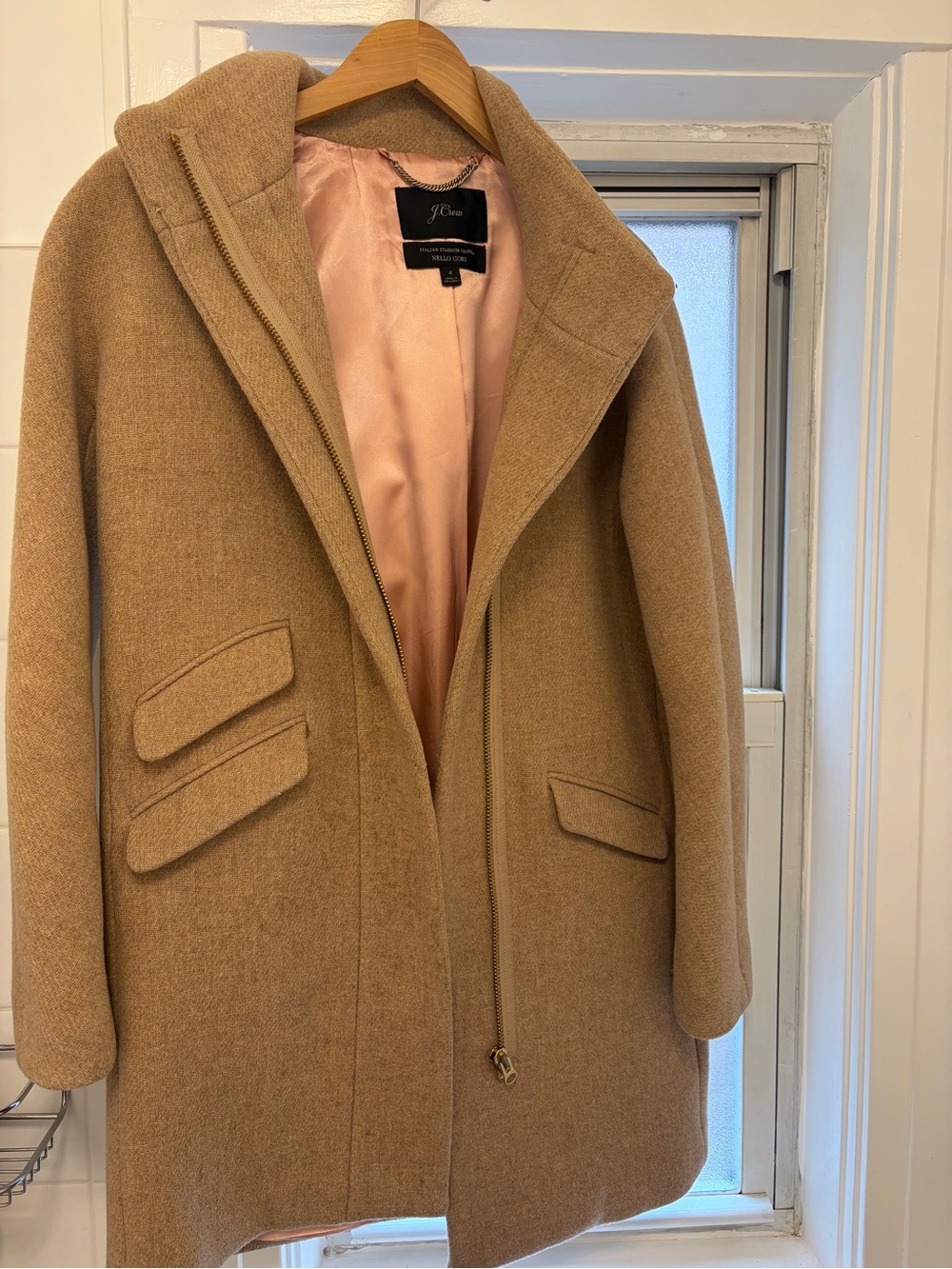 J. Crew Wool Cocoon Coat Size 4 Sandstone